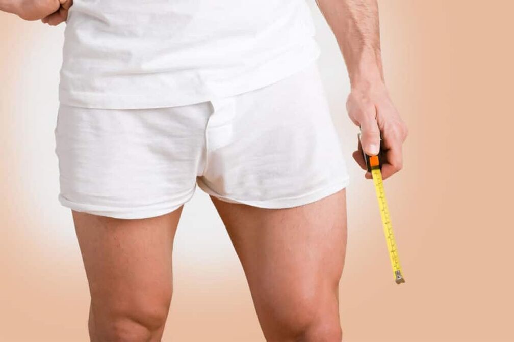 a man with a tape measure wants to increase the thickness of his penis